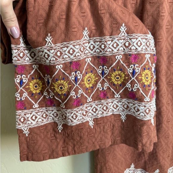 Anthropologie Wide Leg Jumpsuit Playsuit Embroidered Beachy Boho Women’s Small - Picture 6 of 15